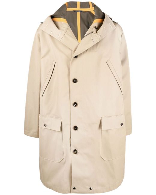 Drumohr hooded single-breasted trench-coat