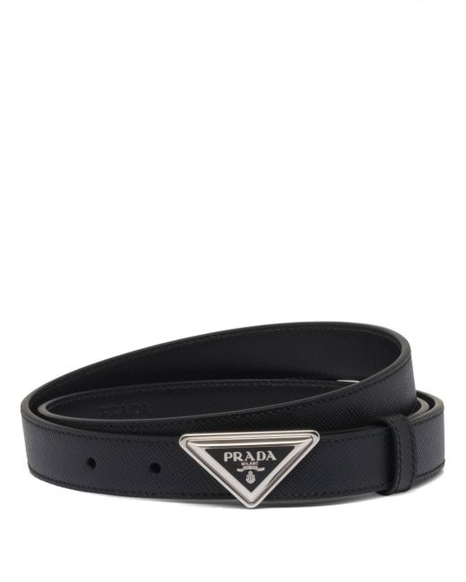 Prada logo-buckle Saffiano leather belt