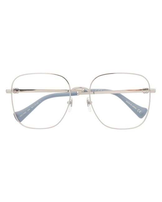 Gucci metallic oversized-frame glasses