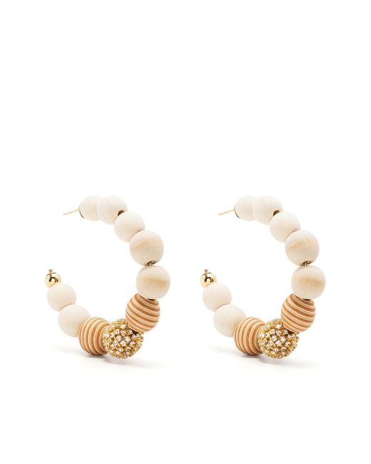 Rosantica wooden-bead hoop earrings