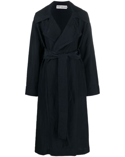 Issey Miyake single-breasted belted coat