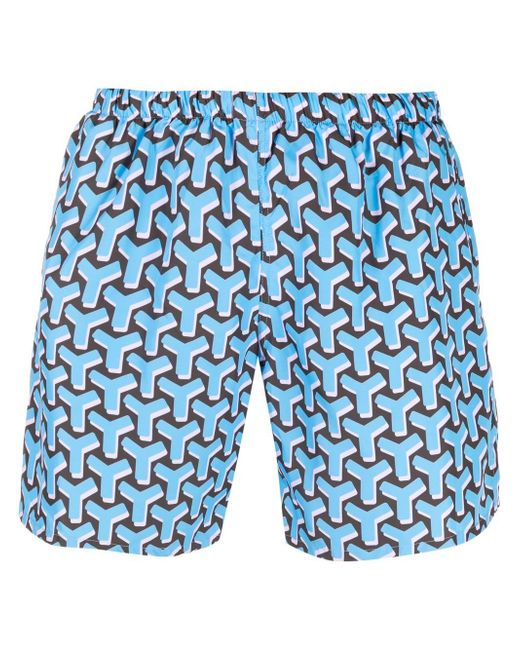 Yes I Am geometric-print swim shorts