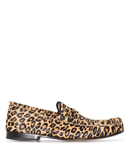 Hyusto Mick leopard print loafers