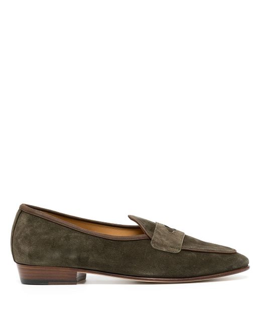 Baudoin & Lange almond-toe suede loafers