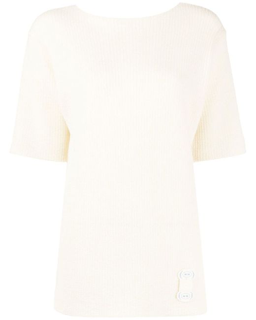 Maison Margiela ribbed crew neck knitted top