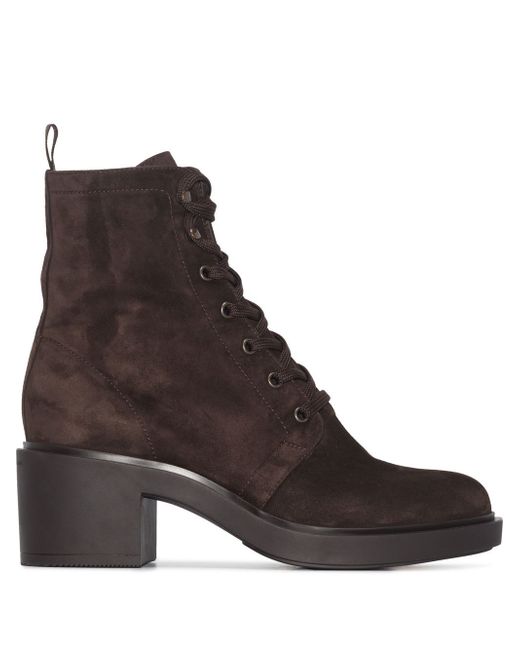 Gianvito Rossi lace-up suede ankle boots