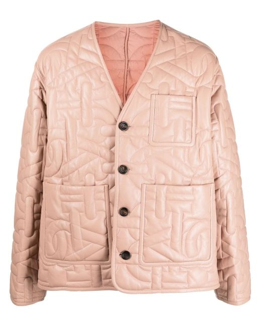 Bally quilted button-fastening jacket