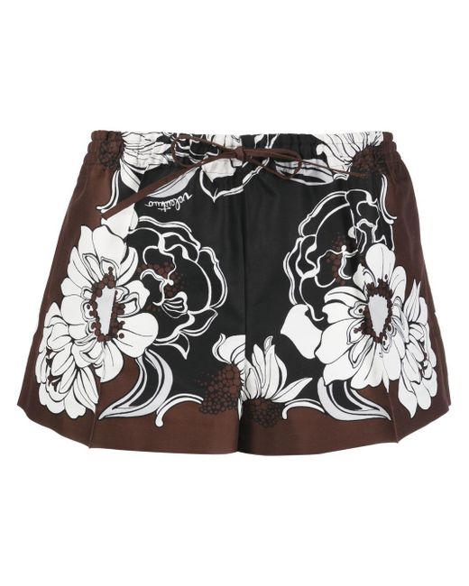 Valentino floral-print high-waisted shorts