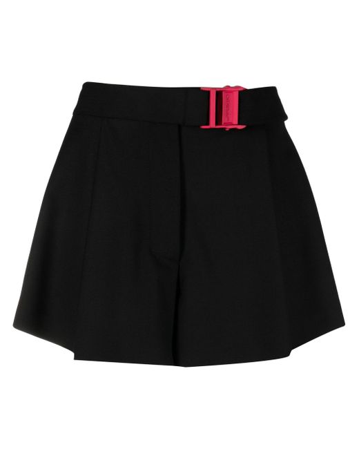 Off-White buckle-detail belted shorts