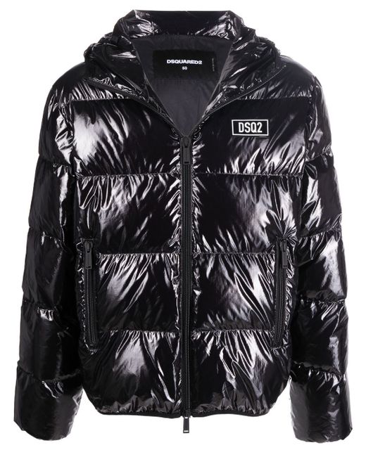 Dsquared2 logo patch puffer jacket