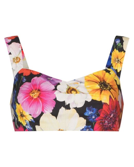 Dolce & Gabbana floral-print cropped top