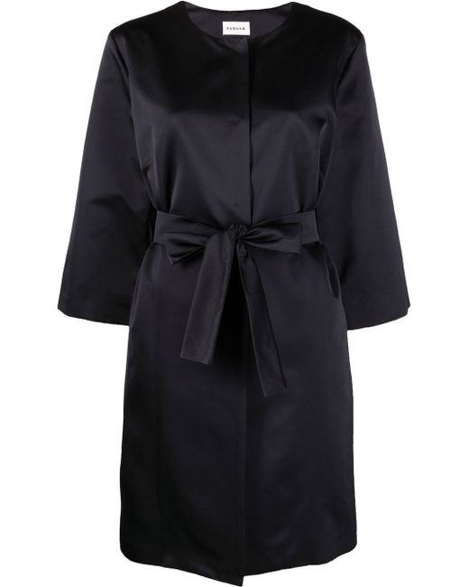 P.A.R.O.S.H. satin-finish belted coat dress
