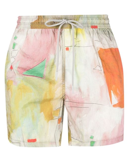 Costumein abstract-pattern print swim shorts