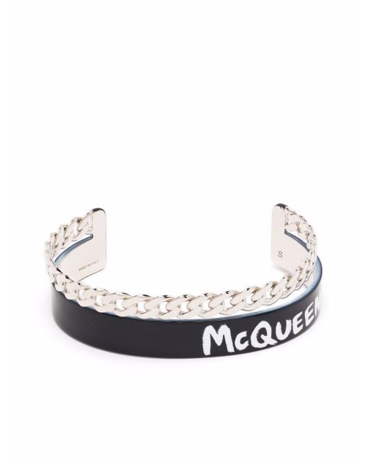 Alexander McQueen logo-print chain-link bracelet