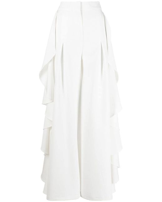Concepto high-waisted ruffled palazzo trousers