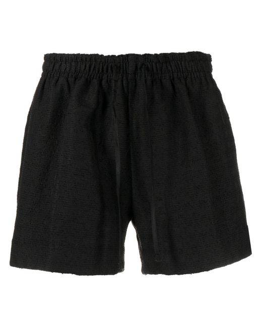 4Sdesigns check-jacquard elasticated shorts