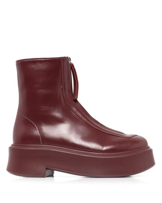 The Row zip-front ankle boots