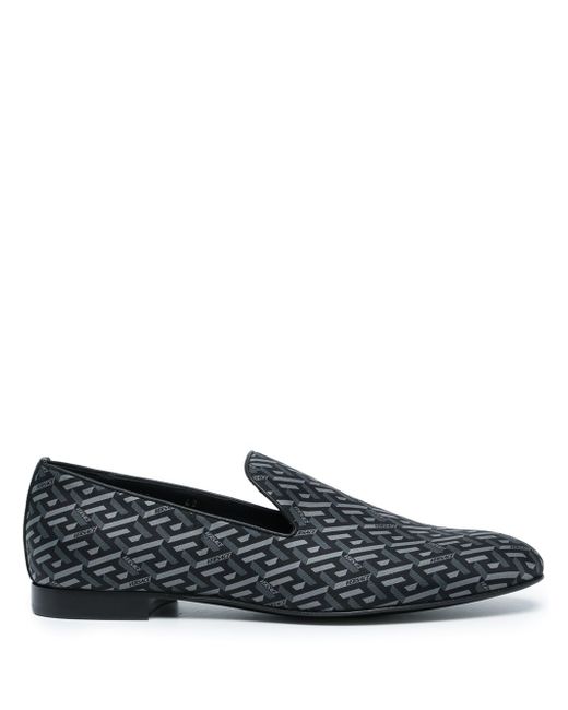 Versace La Greca jacquard twill slippers