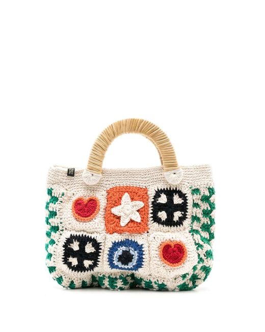 Nannacay Karin patchwork crochet tote bag