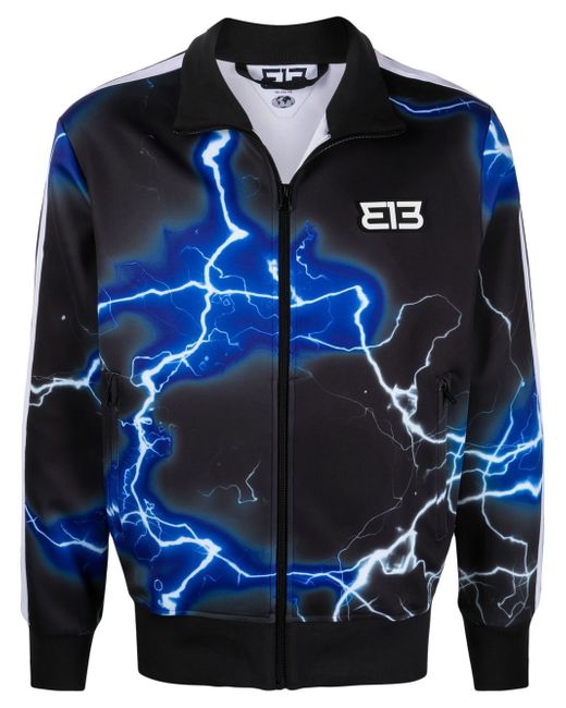 313 Worldwide lightning-print track jacket
