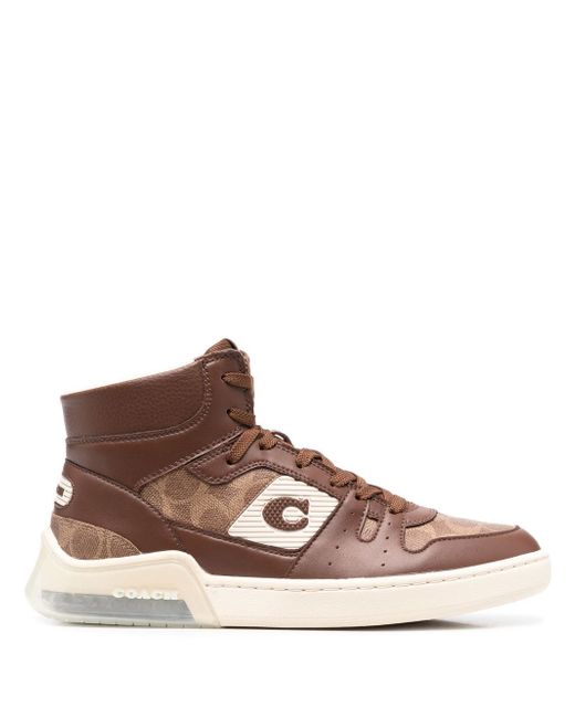 Coach side logo-patch high-top sneakers