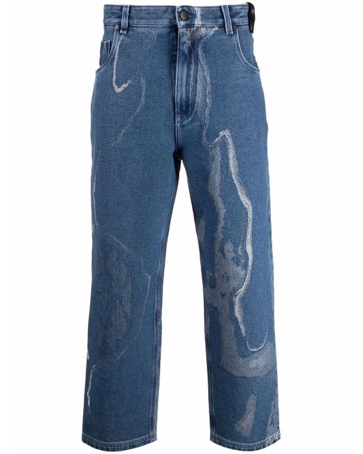 Fendi Earth-print cropped jeans