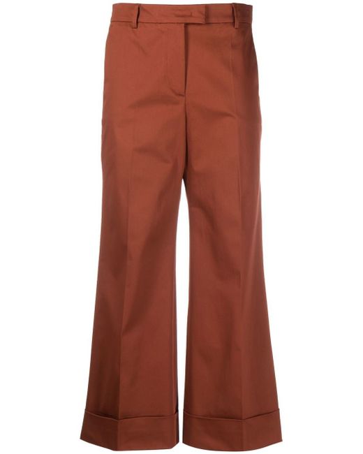 Alberto Biani pressed-crease cropped tailored trousers