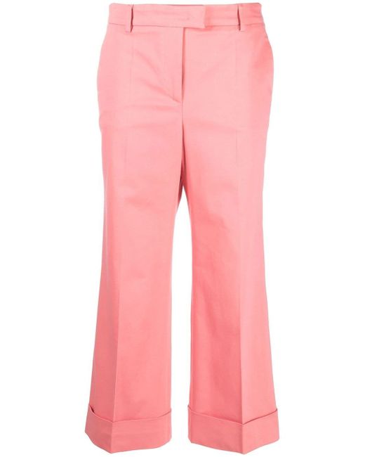 Alberto Biani pressed-crease cropped tailored trousers