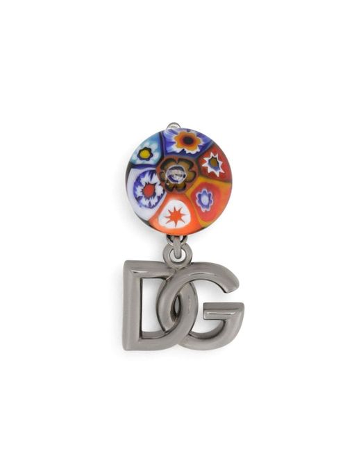 Dolce & Gabbana murrina-detail logo clip-on earring