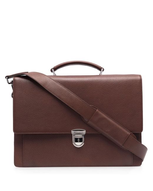 Aspinal of London City leather laptop bag