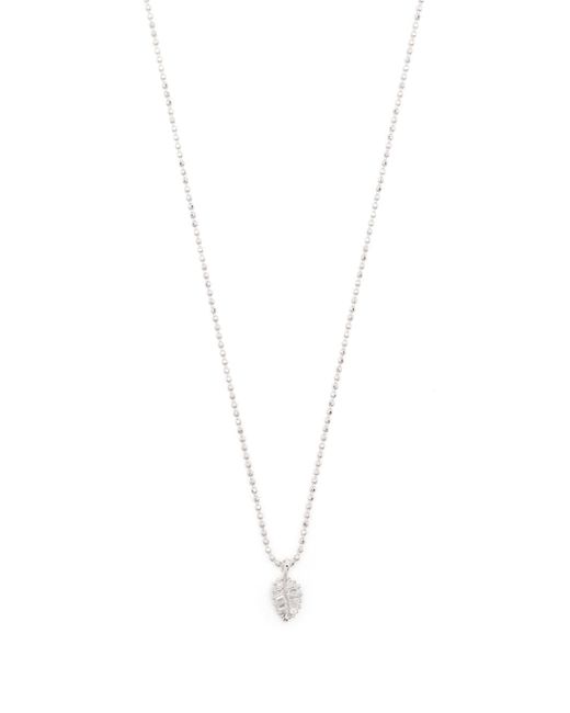 Anita Ko 18kt white gold palm leaf diamond necklace