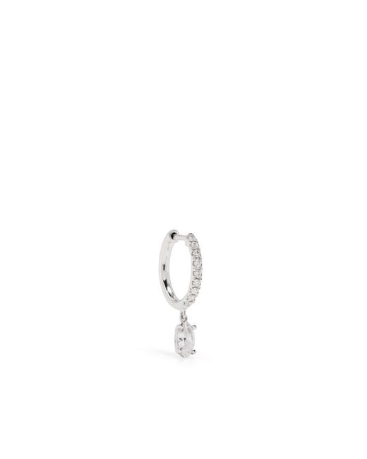Anita Ko 18kt white gold diamond drop single hoop earring