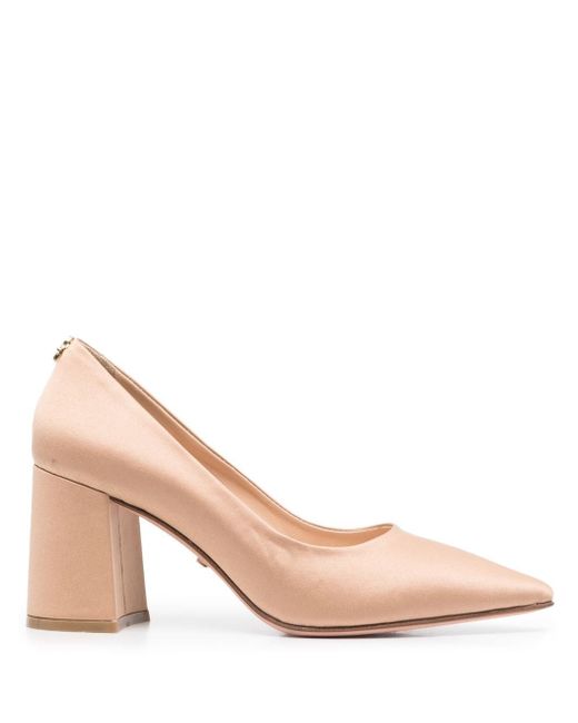 Loulou pointed-toe 75mm satin pumps