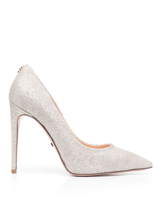 Loulou glitter-embellished high-heeled pumps