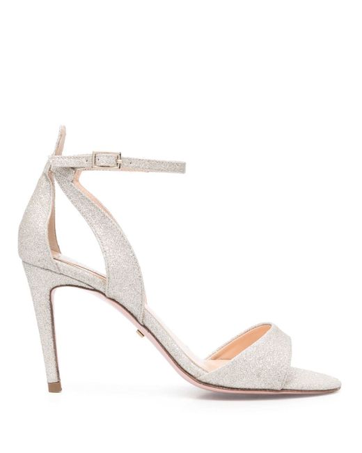 Loulou metallic 100mm cut-out sandals
