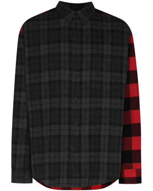 Balenciaga checked patchwork flannel shirt