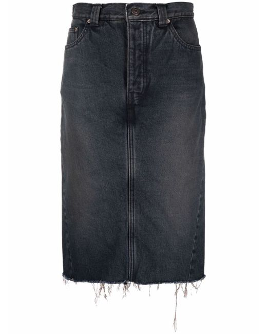 Balenciaga frayed-hem pencil skirt