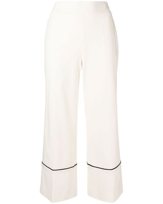 Goodious cropped piped-hem trousers