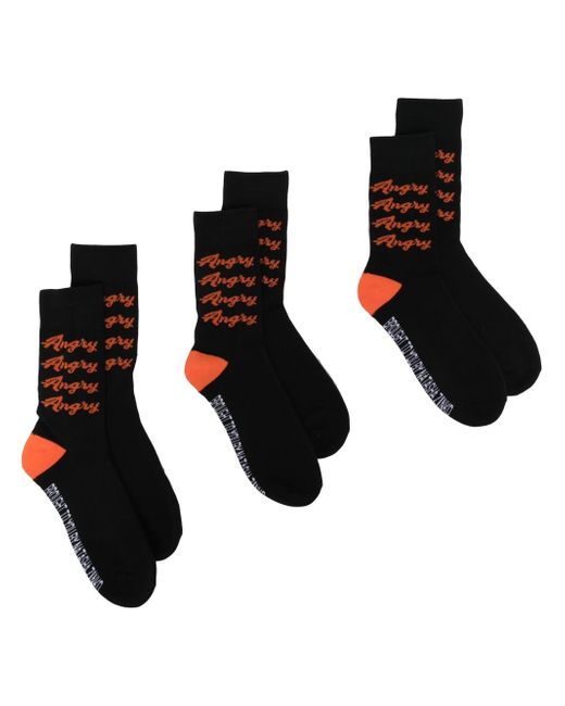 Natasha Zinko Angry-print socks set of three
