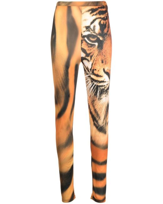 Roberto Cavalli tiger-print high-waisted leggings