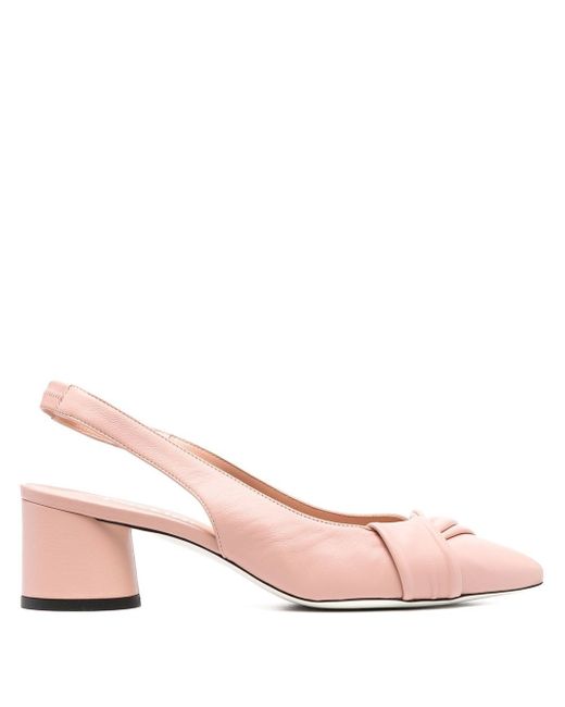 Pollini pointed gathered slingback strap pumps