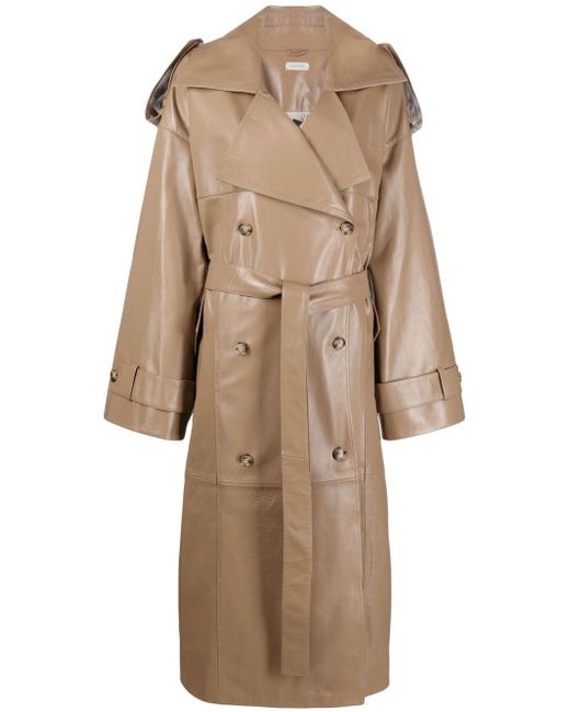 The Mannei Amman oversized leather trench coat