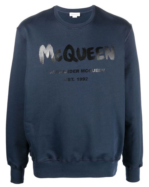 Alexander McQueen graffiti-print crew neck sweatshirt