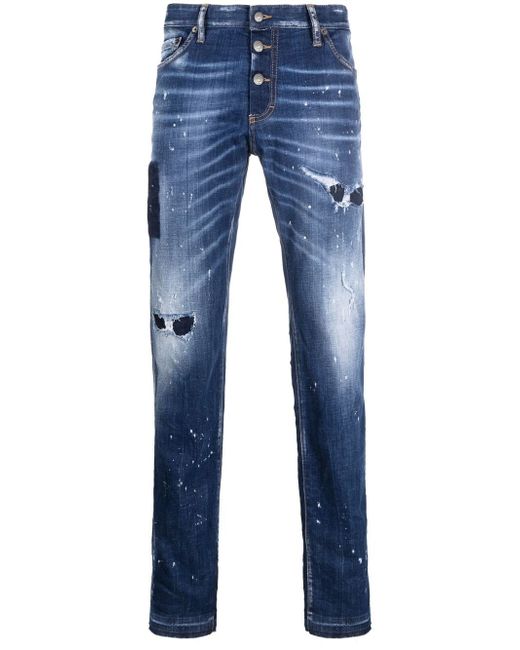 Dsquared2 distressed paint splattered jeans