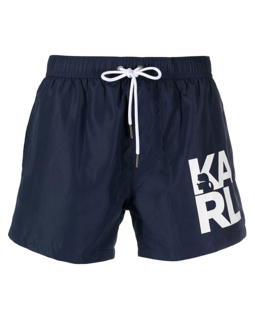 Karl Lagerfeld logo-print swimming shorts