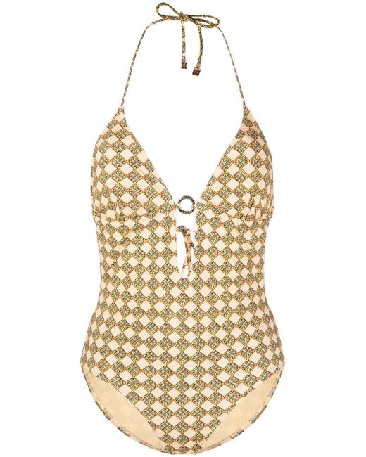 Tory Burch all-over monogram-print swimsuit