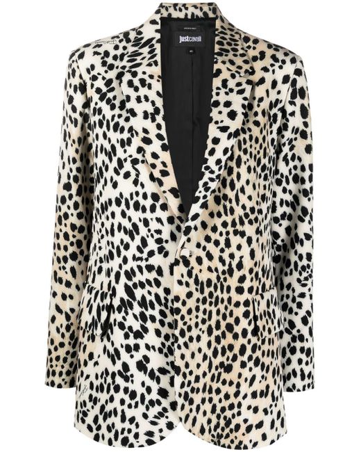 Just Cavalli leopard-print single-breasted blazer