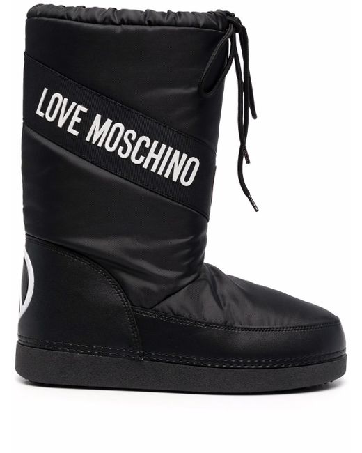 Love Moschino logo-print lace-up boots