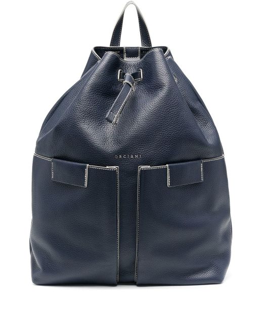 Orciani leather drawstring back pack