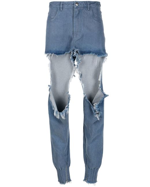Marques'Almeida high-waisted cut-out jeans